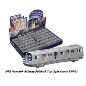 다론 뉴욕지하철 풀백 안내방송 라이트 불빛 음성 장난감 다이캐스트 MTA Newyork Subway Pullback Toy Light Sound TM703