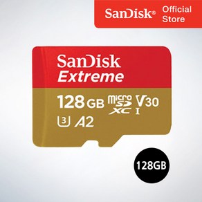 샌디스크코리아 공식인증정품 마이크로 SD카드 SDXC Exteme 익스트림 QXAA 128GB, 1개