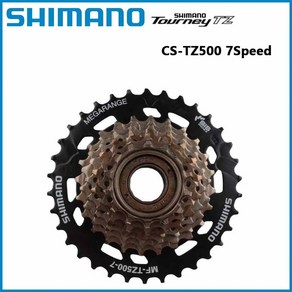 시마노 MTB 투어니 CS-TZ500 산악 자전거 부품 프리휠용 CP 카세트 7 단 속도 3x7s 14-28T 일반 14-34T, 1개