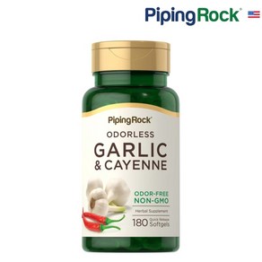 미국 Piping Rock 마늘 고추 Galic 1000 mg Cayenne 150 mg 180소프트젤, 180정, 1개