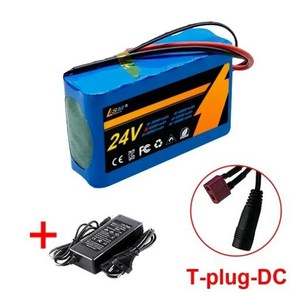 리튬 이온 배터리 팩 BMS 옵션 플러그 25.2V2A 충전기 포함 24 V 6S2P 50000mAh 18650 24 V, 1개, 없음