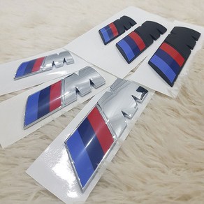 BMW M 유광 무광 레터링 엠블럼 몰딩 악세사리 스티커 튜닝 용품, 유광실버, 대형(9*3cm)