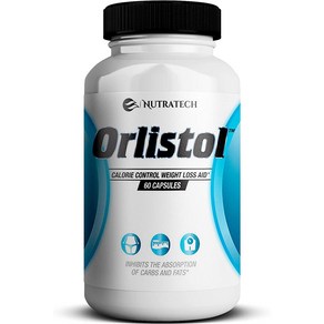 Nutratech Orlistol 강력한 지방 연소 및 식욕 억제를 위한 탄수화물 및 지방 차단제 체중 감소 보조 및 다이어트 알약 60 카운트