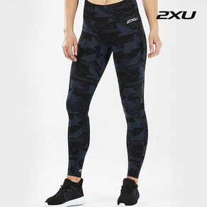 [2XU] 여성 프린트 피트니스 미드라이즈 컴프레션 레깅스_XULF272DNV