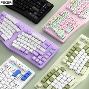 [cy] FEKER Alice75 알루미늄 기계식 게이밍 키보드 Alice배열 전키핫스왑DIY 무선3모드 1600만색RGB 8000mah대용량배터리 손목받침대포함 시즌신상, Alice75 환영블랙, 화순축, 블랙