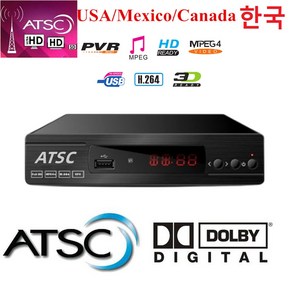 한국 ATSC 디지털 TV 컨버터 한국 언어 지상 HD 디지털 리시버 튜너 한국 미국 캐나다 멕시코 ATSC-T