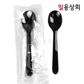 [ILYONG] 일회용 빙수 아이스크림 스푼 CI 대 120mm 완전 개별포장 낱개포장 500개 검정, 1개