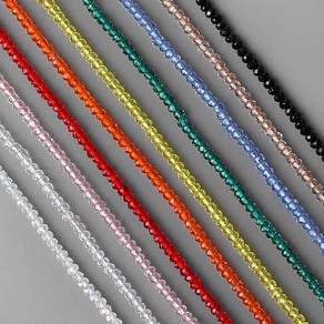 싼비즈 [2-522-01]크리스탈 론델컷 2mm (약2.5x2mm) A급 1줄(약210개)