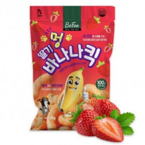 베푸 멍 바나나킥 강아지간식, 2개, 35g, 멍 딸기바나나킥