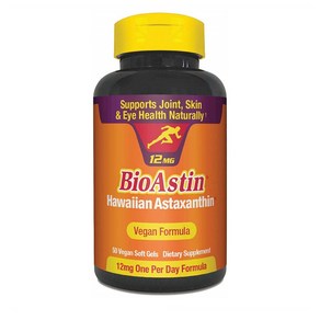 Nutex BioAstin Hawaiian Astaxanthin 뉴트렉스 바이오아스틴 하와이안 아스타잔틴 12mg 50베지소프트젤, 1개, 50정