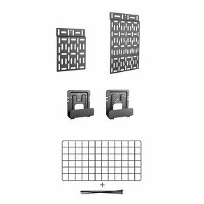셋탑박스 공유기 벽걸이 TV선정리 브라켓 후면정리망, 마운트, SET01, 1개