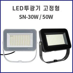 LED 고정형 투광기 4000K 백색 전구색, 화이트바디(30W)-LED화이트, 1개