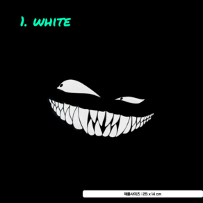 몬스터 악마 오토바이 자동차 야간 후미 후방 우천 주행 안전 눈 스티커, 1개, 1. WHITE (일반스티커)