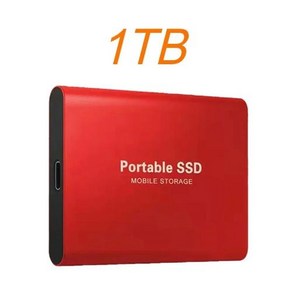 휴대용 SSD 외장 하드 드라이브 USB 3.1 C 타입 솔리드 스테이트 드라이브 노트북 데스크탑 휴대폰용 고속 하드 디스크 1TB 2TB 신제품, 없음, 17) Red 1TB