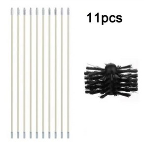 굴뚝청소 덕트 벽난로 파이프 유연한 막대 브러시 헤드 굴뚝 청소기 회전식 내부 벽 청소 1pc, 1개, 2. 10 Rod 600mm
