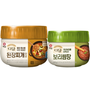 (냉장)cj제일제당 다담된장찌개전용840gx1개+다담 보리쌈장570gx1개, 1세트, 570g