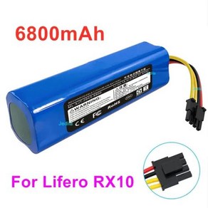 Lifeo 로봇 진공 청소기용 충전식 리튬 이온 배터리 RX10 14.4V 6800mAh, [01] 1pcs 6800mAh, 1.1pcs 6800mAh, 1)1pcs 6800mAh