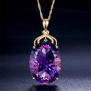 천연 자수정 원석 펜던트 오팔 gemstone cham18k gold plated