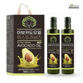 하스품종 고급 엑스트라버진 아보카도 오일 선물세트, 엑스트라버진 아보카도 오일 500ml 2병 선물세트 명, 500ml, 1개