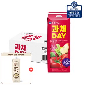 연세우유 과채데이 레드 190ml 24팩+진한콩국 1L, 1개