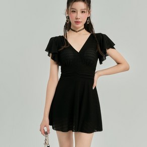 소소한일상 상회 여성 체형커버 셔링 원피스 수영복 모노키니, 셔링블랙 Fee