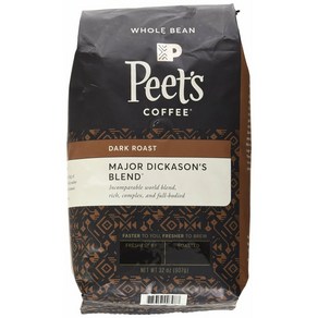 Peets Coffee Majo Dickason's Blend Whole Bean 피츠 커피 메이저 딕커슨 블렌드 다크 로스트 홀빈 907g, 1개, 홀빈(분쇄안함)