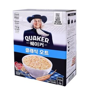 퀘이커 오트밀 귀리 750g X 2팩 1박스, 2개