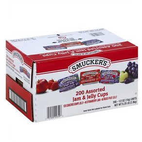 미국 Smucker's Assorted Jam & Jelly Cups 스머커즈 과일 쨈 일회용 3종 200입