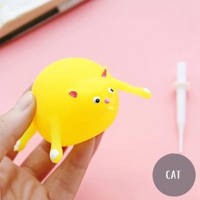 GEEKI 스퀴시 말랑이 모찌 주물럭 슬라임 장난감 피젯 토이 스트레스 볼 완화 해소 창의적인 고무 풍선 치킨 하마 팝업 동물 블로우 스퀴즈 장난 선물, [10] cat, 1개