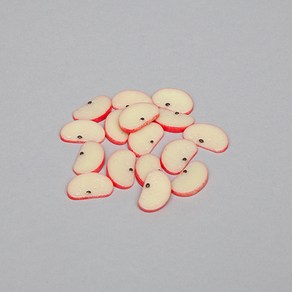 [엠디자인] 납작 미니 사과 조각 모형 (10개) 미니어처 인조 가짜 과일 촬영 컨셉 카페 인테리어 장식