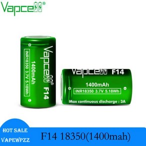 용량 18350 Vapcell 18350 F14 1400mah 3A 배터리 충전식 리튬 온 셀 손전등 장난감용 INR18350 전원 1-10 개, 1개