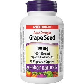 (캐나다직구) 웨버내추럴스 포도씨 100 mg 항산화 지원 Webbe Natuals Gape Seed