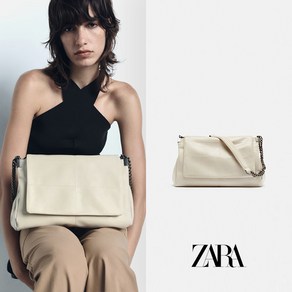 ZARA 자라 크림 락 플랩 숄더백