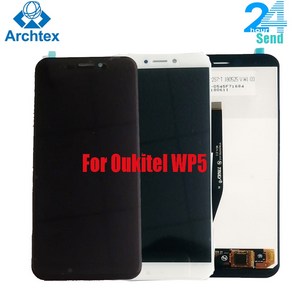 Oukitel 100% 오리지널 WP5 LCD 디스플레이 및 터치스크린 디지타이저 어셈블리 교체 도구 프로 휴대폰 5.5, Black WP5 Po, 1개