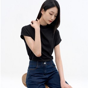 [지센] 져지 카울넥 민소매 티셔츠 LFTSN301_BK