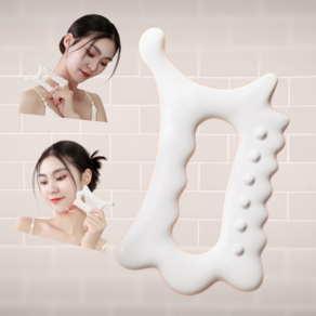 소망터틀 얼굴 목 종아리 괄사 마사지기, 화이트, 1개