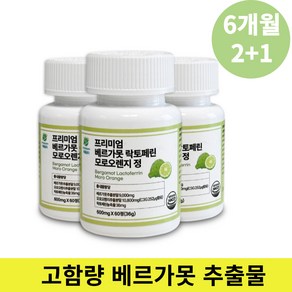 푸름담다 베르가못 c3g 모노실 지중해식단 레몬밤 추출분말 모로오렌지 2통, 3세트, 60정