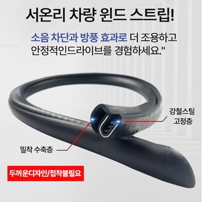 서온리 완벽 차단 소음 제로 풍절음 방지 자동차 도어 흡음 방음재 고무 몰딩 윈드 스트립, 필러