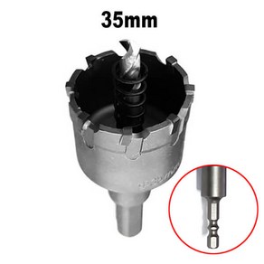 블랙불 육각 임팩 초경 홀쏘 기리 35mm 홀커터 홀컷터 구멍 관통 타입, 1개