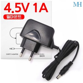 명호전자 4.5V 아답터 4.5V0.5A~4.5V1A 어댑터, 4.5V 1A 벽걸이형-아답터+3종젠더포함, 1개