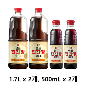 샘표 진간장 금F3 1.7L 2개 + 금F3 860ml 2개