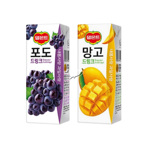 델몬트 드링크팩 2종 190ml 포도 10팩+망고 10팩 총20팩