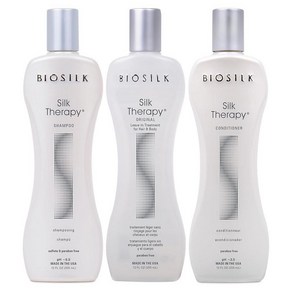 Biosilk 실크 테라피 3종 키트 샴푸 컨디셔너 및 세럼 구성 422092, 헤어 클리너 컨디셔너, 1개