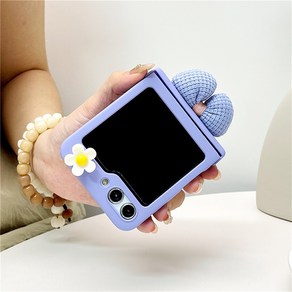 Cute 3D Bowknot Flowers Solid Simple Case for Galaxy Z Flip5 Flip6 Zflip5 Zflip6 Flip 6 Flip5 Cover