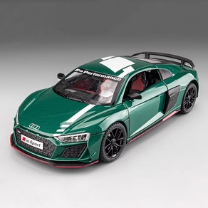 AUDI 아우디 SPORT R8 V10 퍼포먼스 고성능 스포츠카 1대24 자동차 모형 다이캐스트 꿈꾸는다락방, 그린, 1개