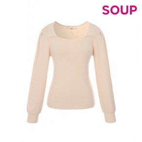 [숲(SOUP)] 25%쿠폰 SOUP 스퀘어넥 니트 티셔츠