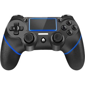 PS4/PS4 Slim/PS4 po/PC용 무선 컨트롤러 게임보드USB 충전 케이블이중 진동 터치패드 오디오 기능 조명 및 미끄럼 방지, BlackBlue, 1개