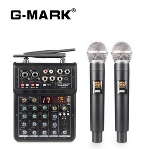 무선마이크 PC 홈 파티 쇼 교회 결혼식용 오디오 믹서 내장 GMARK Studio 6, 1) 녹색