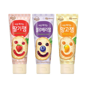 복음자리 바로 짜먹는 딸기잼 +블루베리잼 +망고잼 (300g)