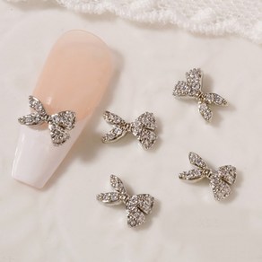 [1+1] 네일파츠 미니큐빅리본 8x5.5mm, 2개, 미니큐빅리본 네일파츠 8x5.5mm 046